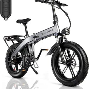 Bicicleta eléctrica para adultos, bicicleta eléctrica plegable de 20  pulgadas x 4.0 con neumático grueso, motor de 500 W, 20 MPH, bicicletas